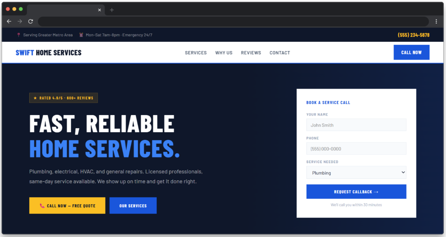 Local Services Template Mockup