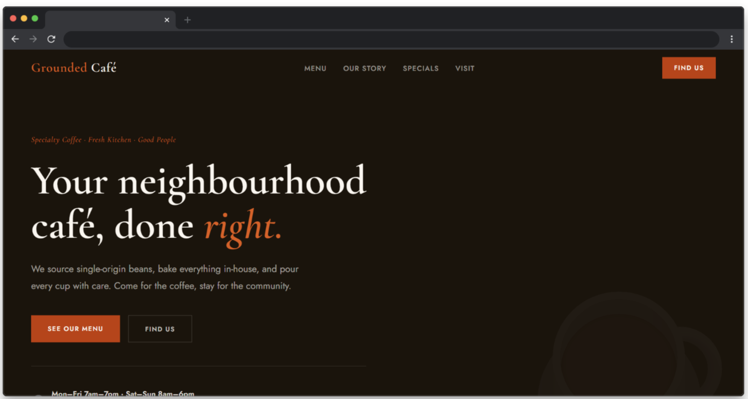 Cafe Shop Template Mockup