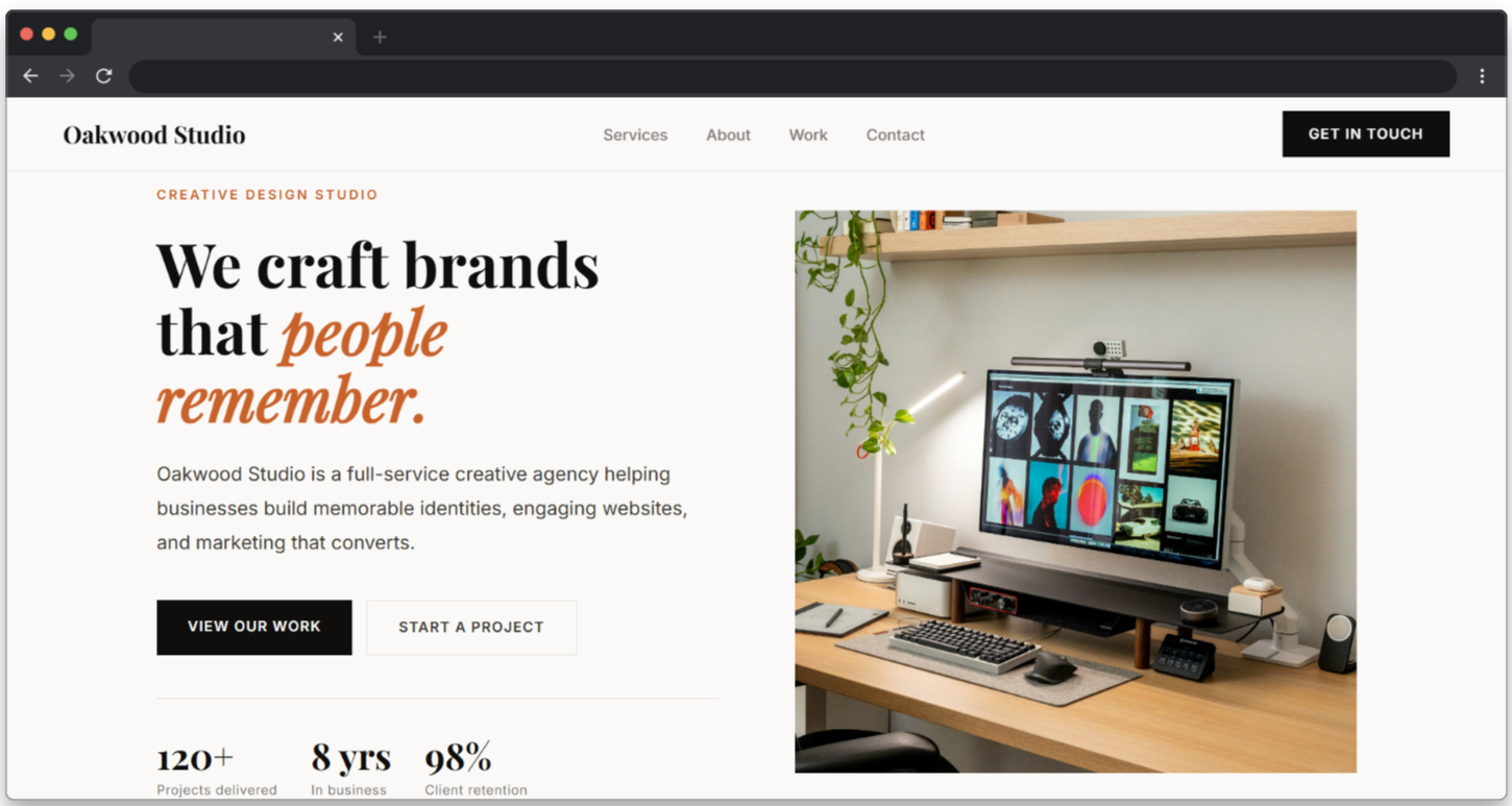 Creative Design Agency Template Mockup